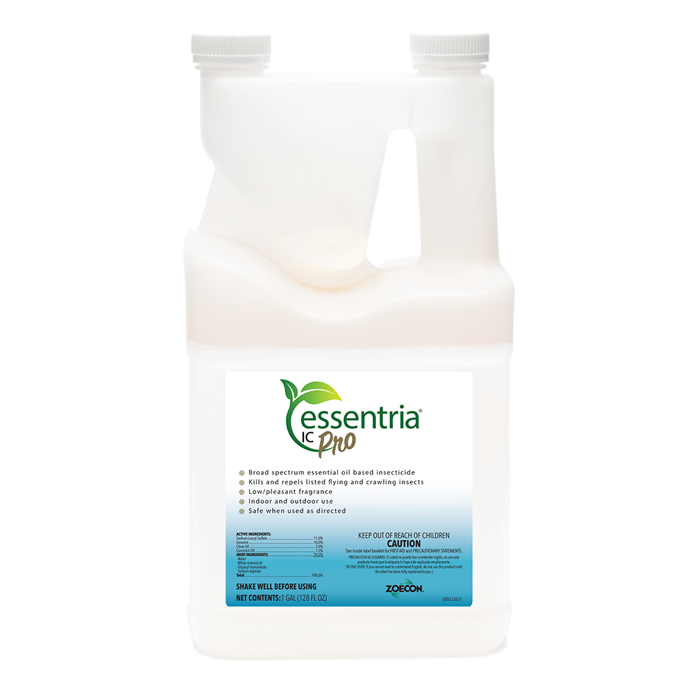 Clear square jug of the Essentria Pro Insecticide Concentrate product